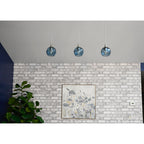 763 3 Pendant Linear Chandelier-Glass-Bicycle Glass Co - Hotshop-Matte Black - 4ft Cord-Lunar-Steel Blue-Bicycle Glass Co