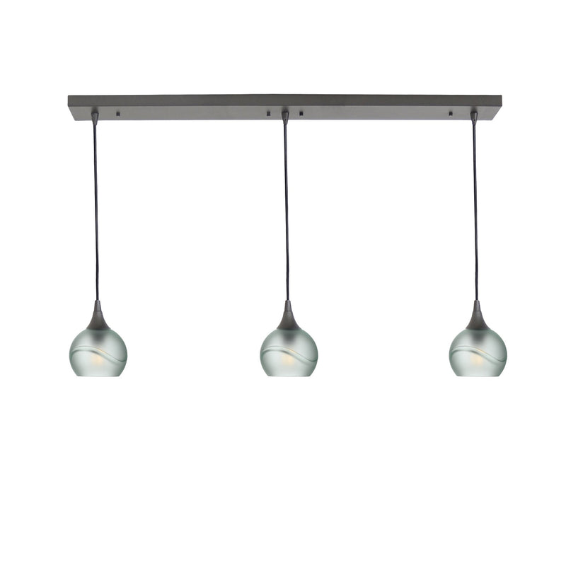 763 3 Pendant Linear Chandelier — Antique Bronze - 4ft Cord / Glacial / Eco Clear