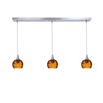 Brushed Nickel - 4ft Cord / Spun / Golden Amber