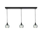 763 3 Pendant Linear Chandelier-Glass-Bicycle Glass Co - Hotshop-Matte Black - 4ft Cord-Celestial-Eco Clear-Bicycle Glass Co