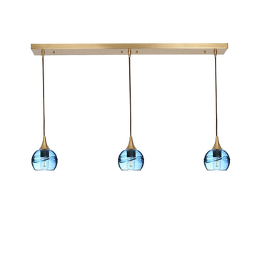 Polished Brass - 4ft Cord / Swell / Steel Blue