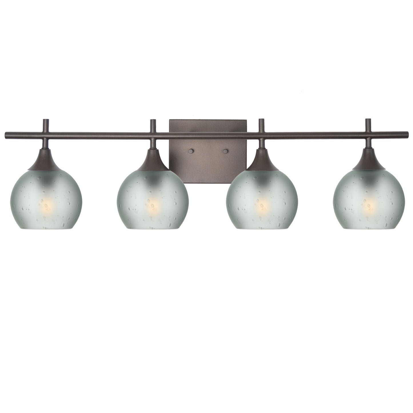 763 4-Light Vanity-Glass-Bicycle Glass Co-Celestial-Eco Clear-Antique Bronze-Bicycle Glass Co