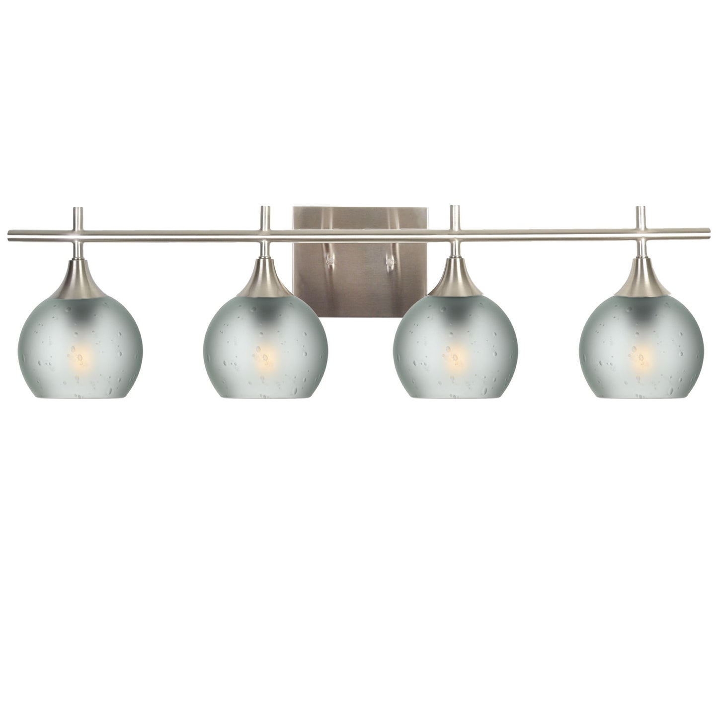 763 4-Light Vanity-Glass-Bicycle Glass Co-Celestial-Eco Clear-Brushed Nickel-Bicycle Glass Co