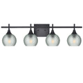 763 4-Light Vanity-Glass-Bicycle Glass Co-Celestial-Eco Clear-Matte Black-Bicycle Glass Co