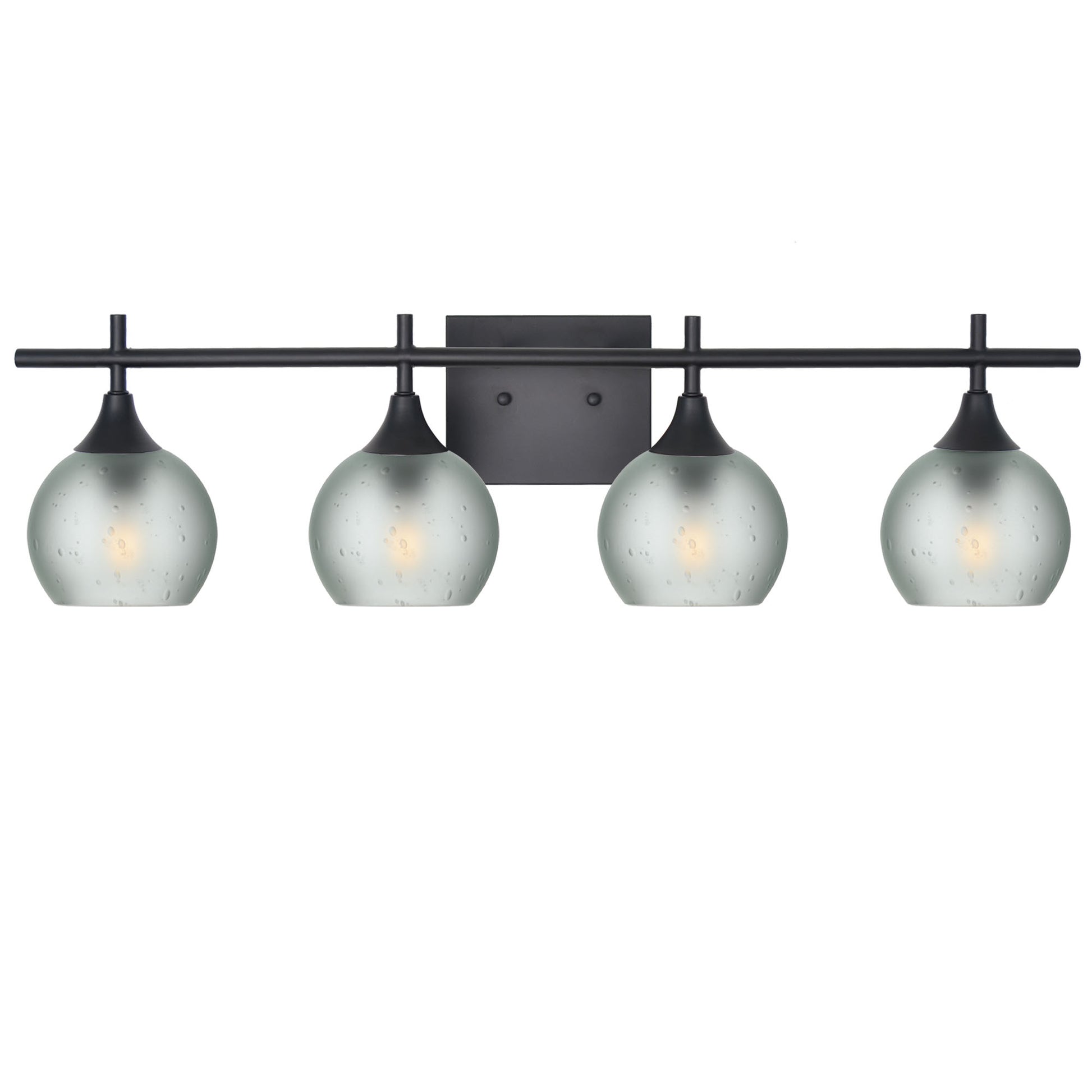 763 4-Light Vanity-Glass-Bicycle Glass Co-Celestial-Eco Clear-Matte Black-Bicycle Glass Co