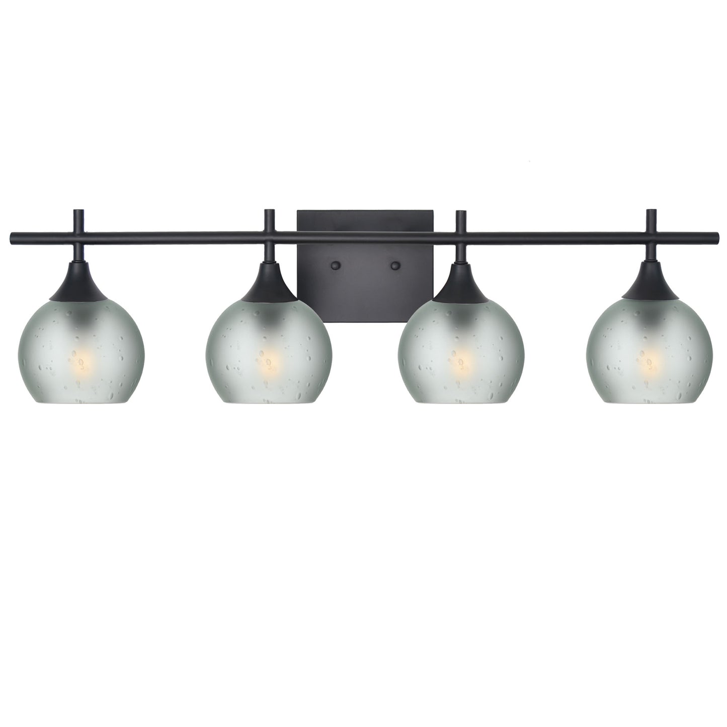 763 4-Light Vanity-Glass-Bicycle Glass Co-Celestial-Eco Clear-Matte Black-Bicycle Glass Co