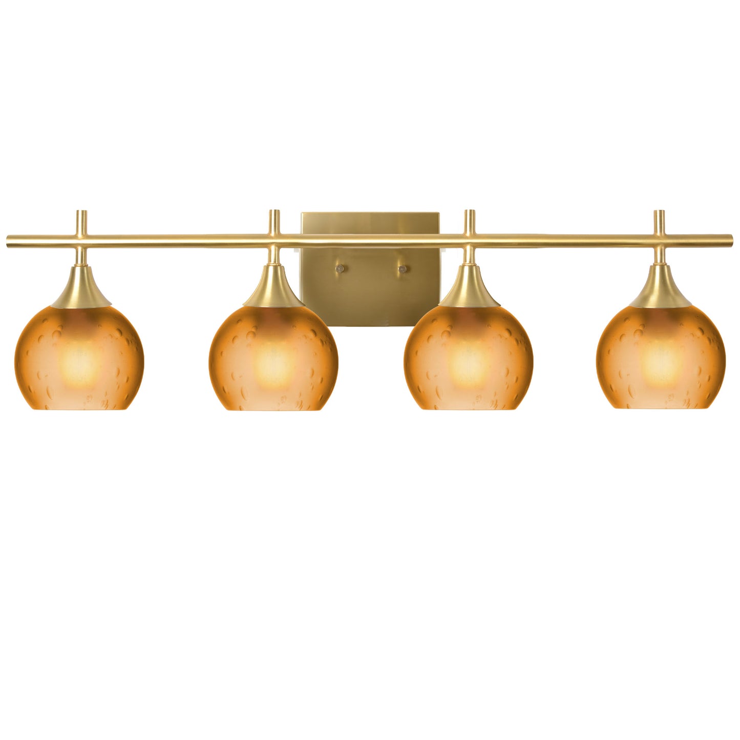 763 4-Light Vanity-Glass-Bicycle Glass Co-Celestial-Golden Amber-Polished Brass-Bicycle Glass Co