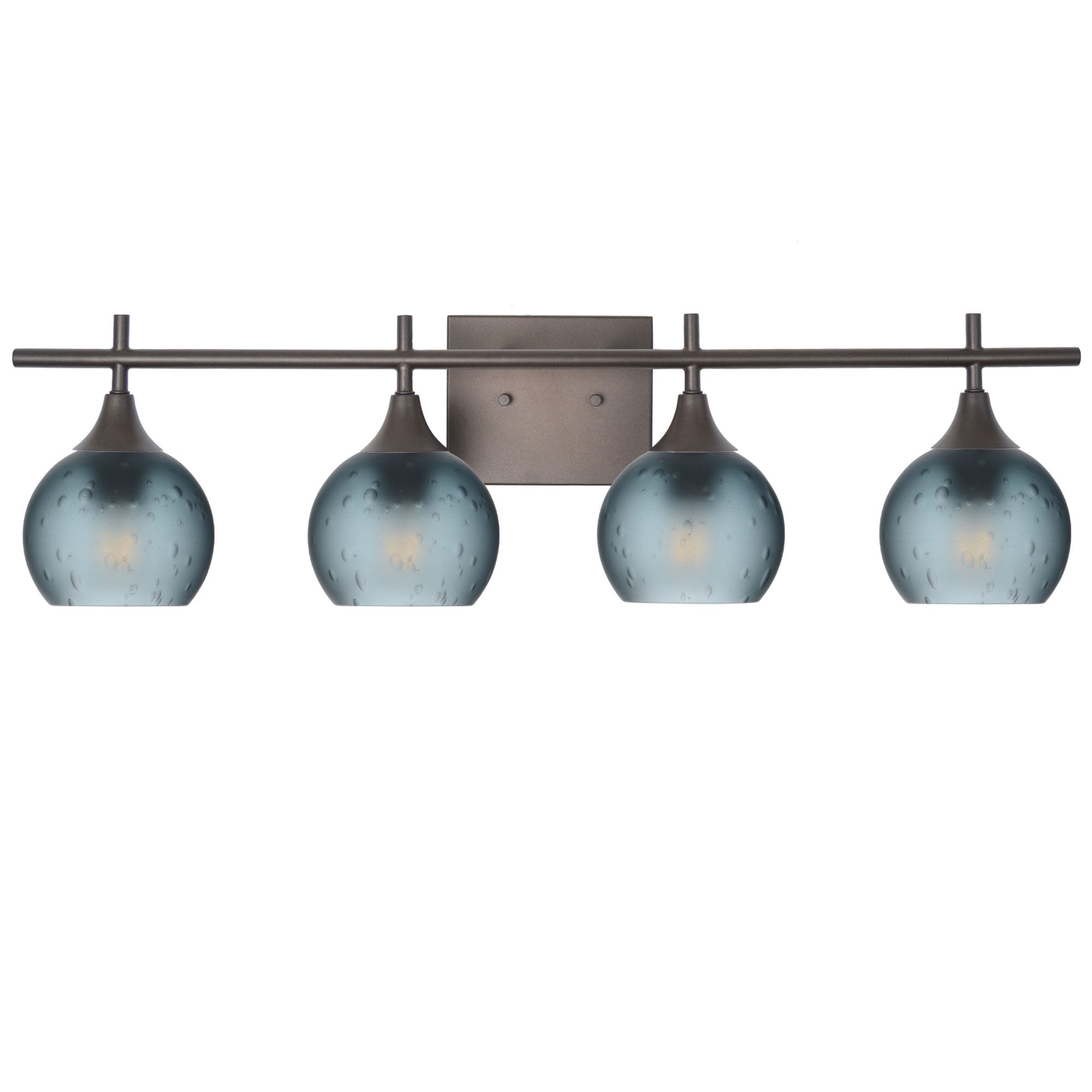 763 4-Light Vanity-Glass-Bicycle Glass Co-Celestial-Slate Gray-Antique Bronze-Bicycle Glass Co