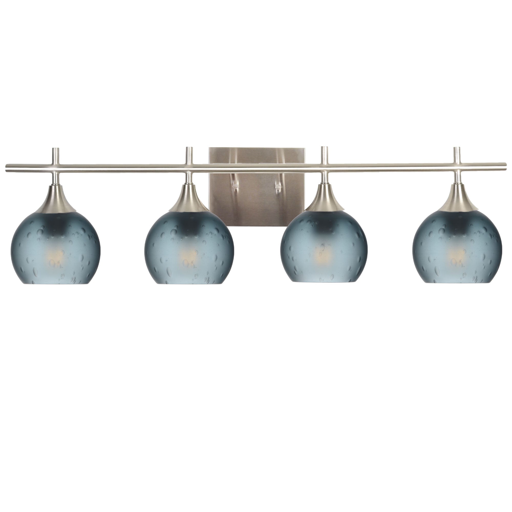 763 4-Light Vanity-Glass-Bicycle Glass Co-Celestial-Slate Gray-Brushed Nickel-Bicycle Glass Co