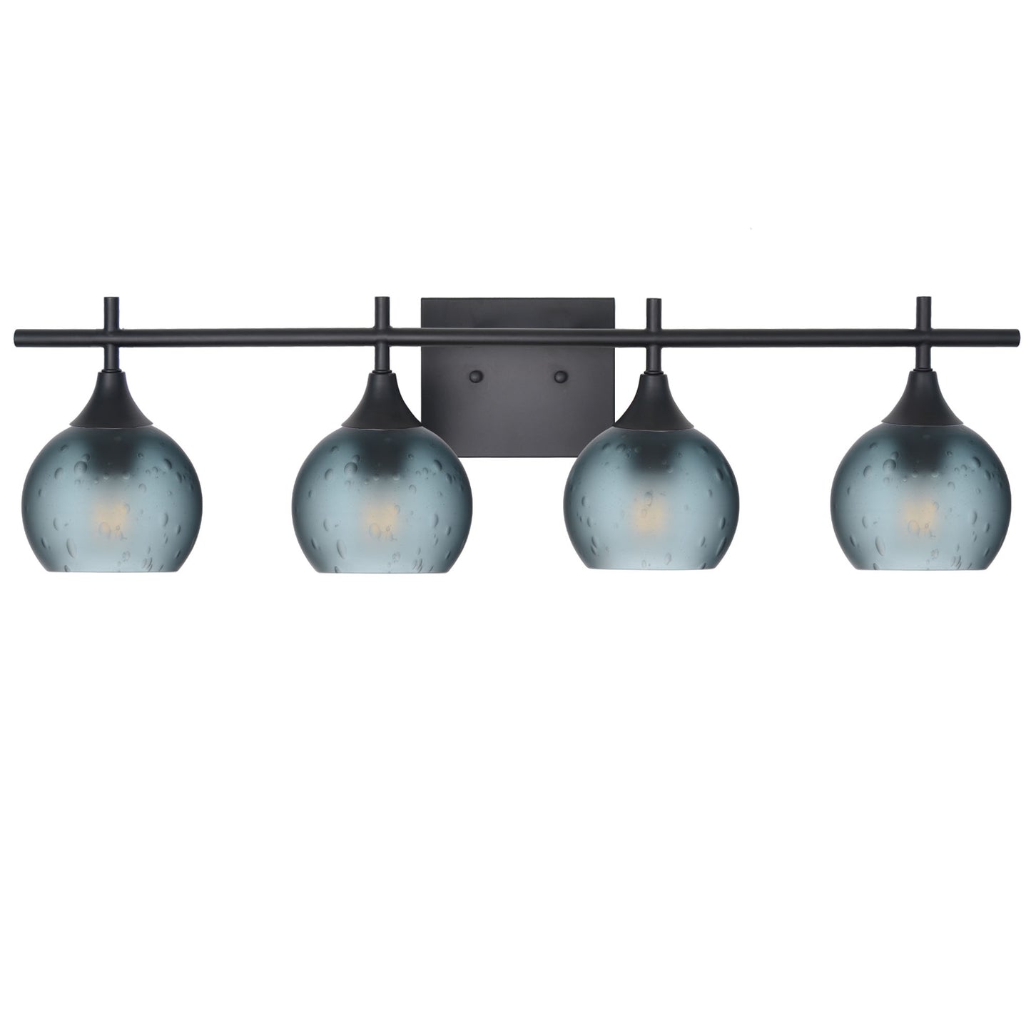 763 4-Light Vanity-Glass-Bicycle Glass Co-Celestial-Slate Gray-Matte Black-Bicycle Glass Co