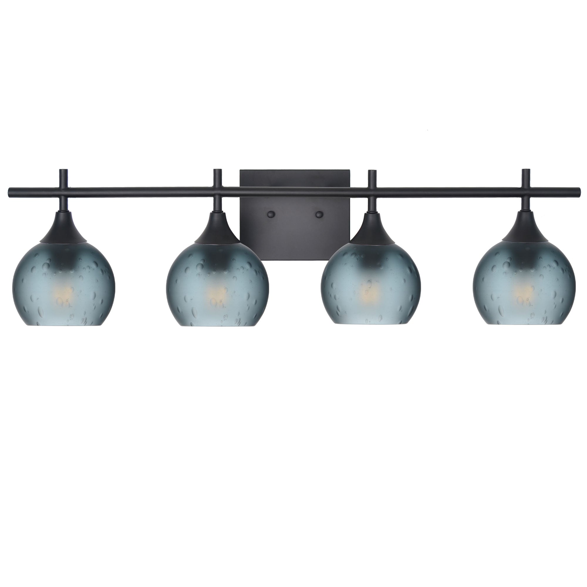 763 4-Light Vanity-Glass-Bicycle Glass Co-Celestial-Slate Gray-Matte Black-Bicycle Glass Co