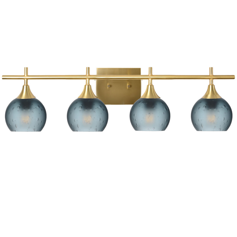 763 4-Light Vanity – Celestial / Slate Gray / Polished Brass
