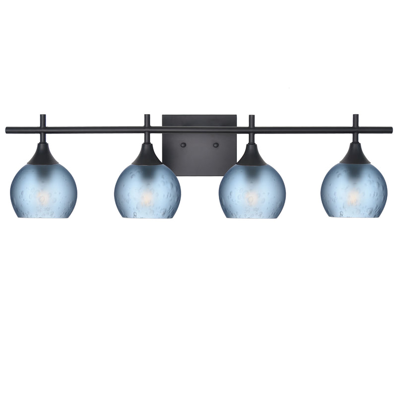 763 4-Light Vanity – Celestial / Steel Blue / Matte Black