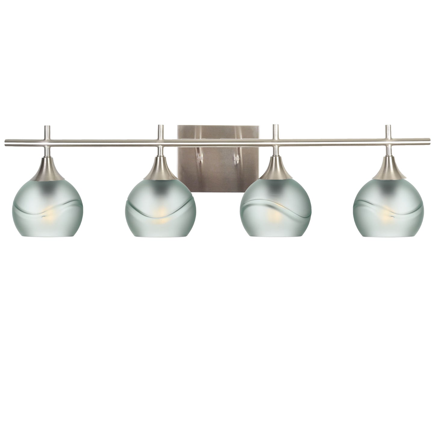763 4-Light Vanity-Glass-Bicycle Glass Co-Glacial-Eco Clear-Brushed Nickel-Bicycle Glass Co