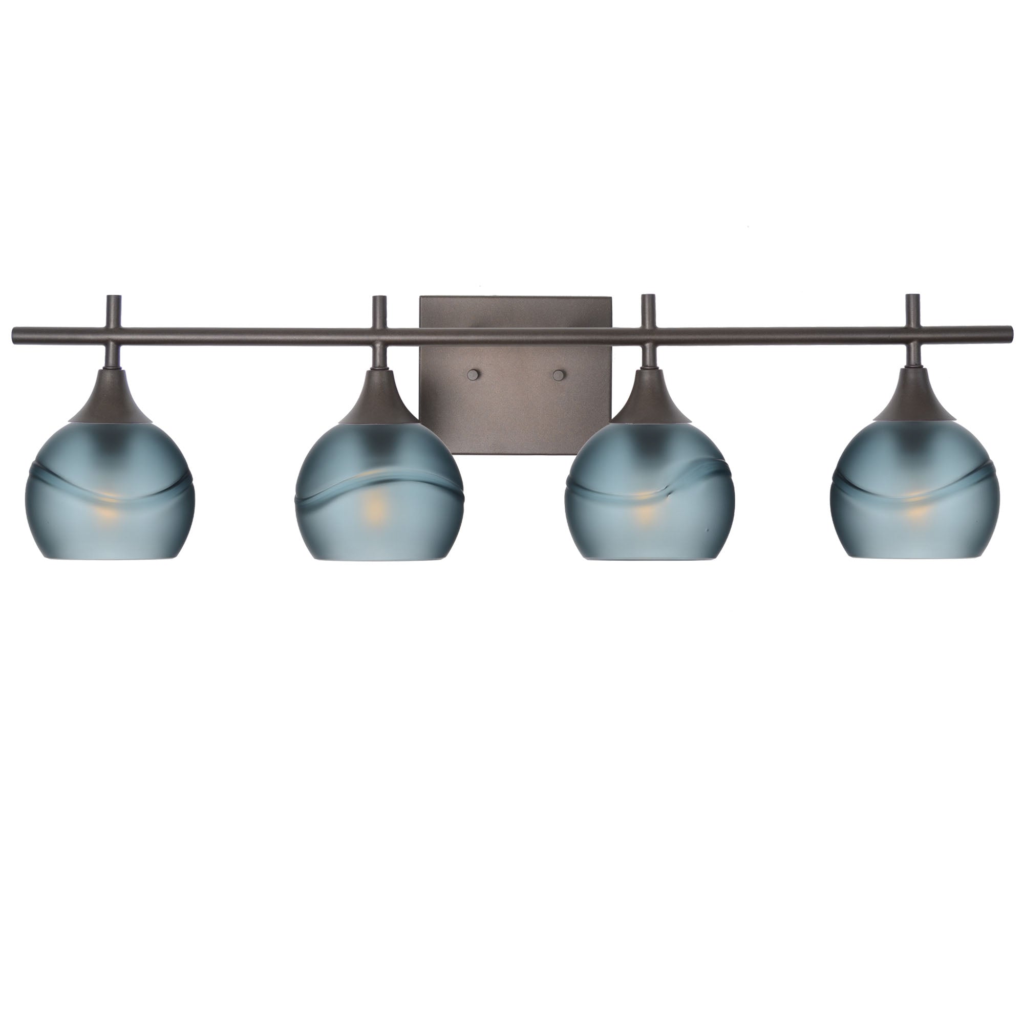 763 4-Light Vanity-Glass-Bicycle Glass Co-Glacial-Slate Gray-Antique Bronze-Bicycle Glass Co