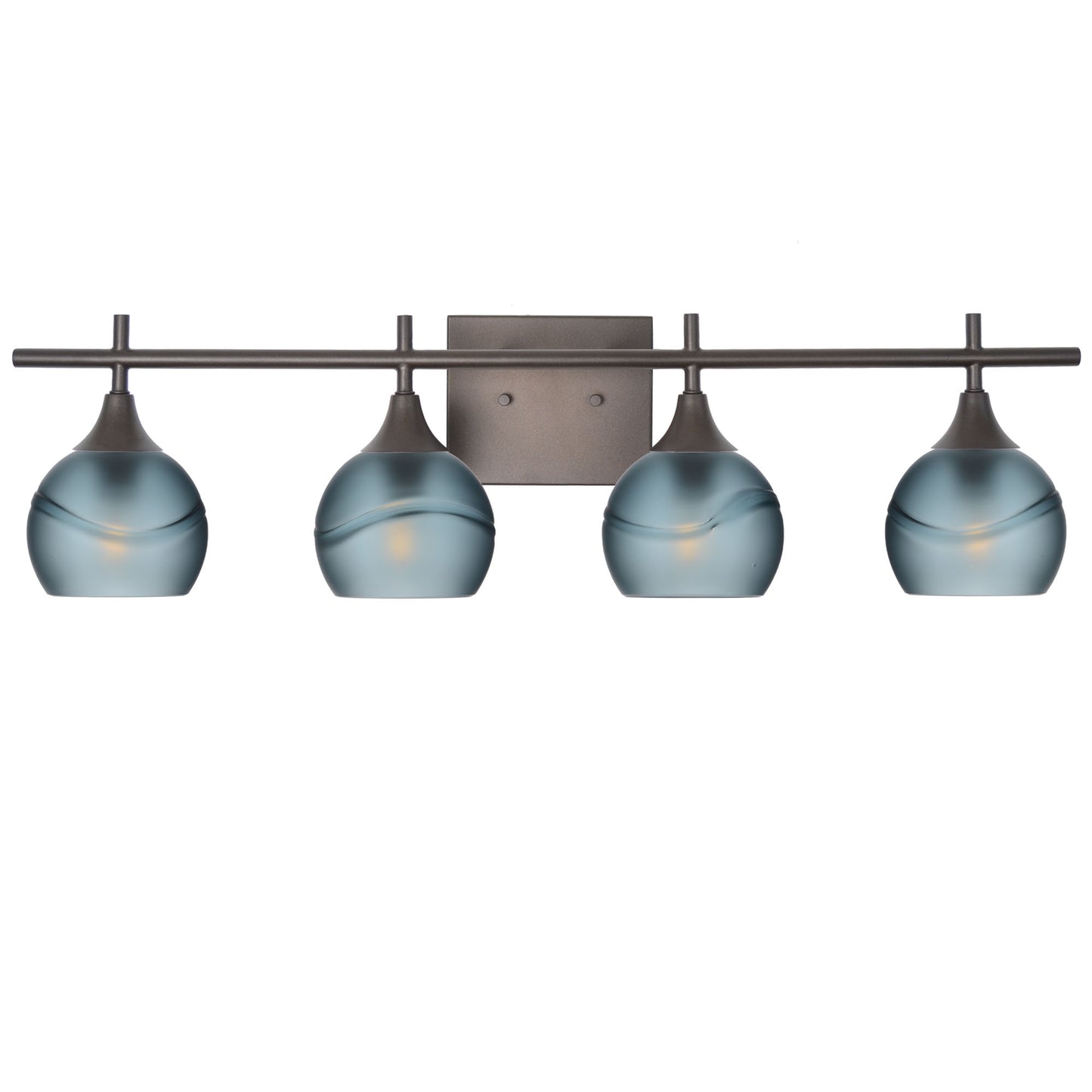 763 4-Light Vanity-Glass-Bicycle Glass Co-Glacial-Slate Gray-Antique Bronze-Bicycle Glass Co