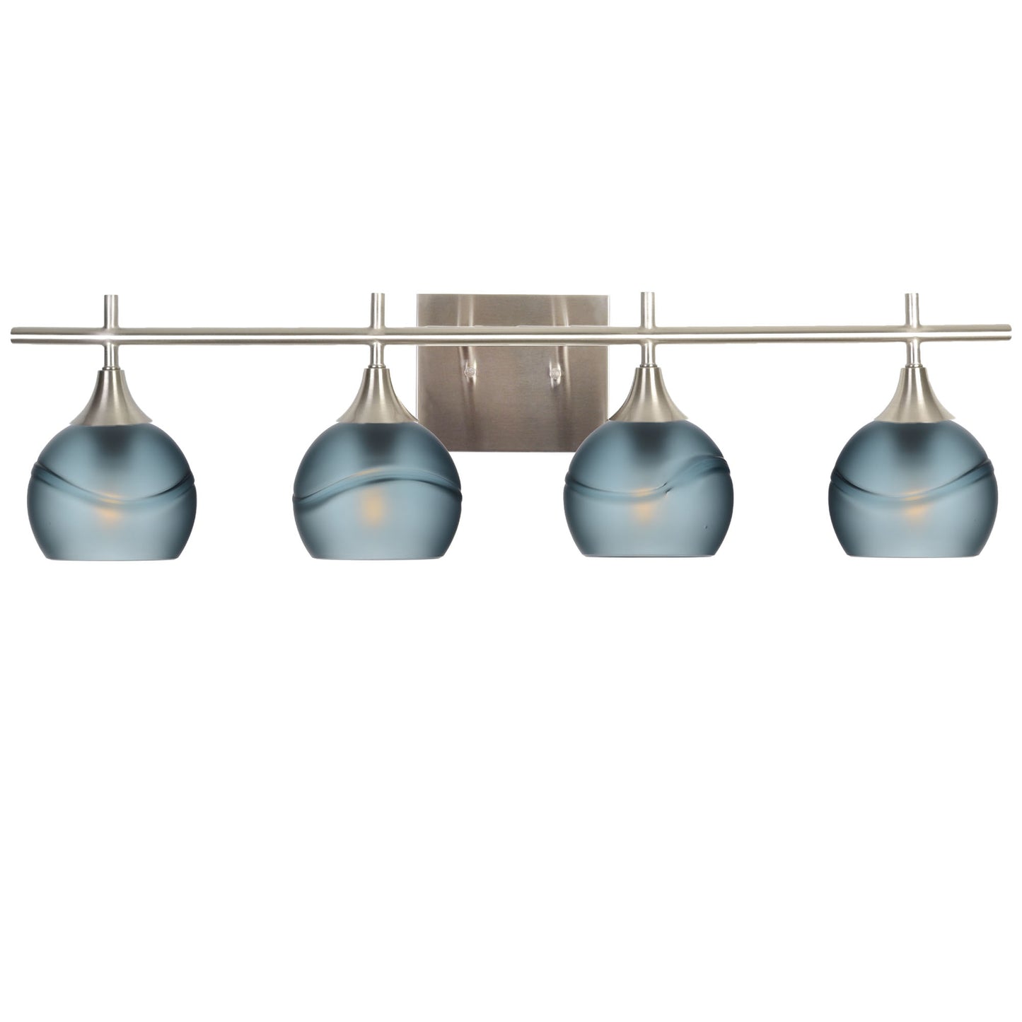 763 4-Light Vanity-Glass-Bicycle Glass Co-Glacial-Slate Gray-Brushed Nickel-Bicycle Glass Co