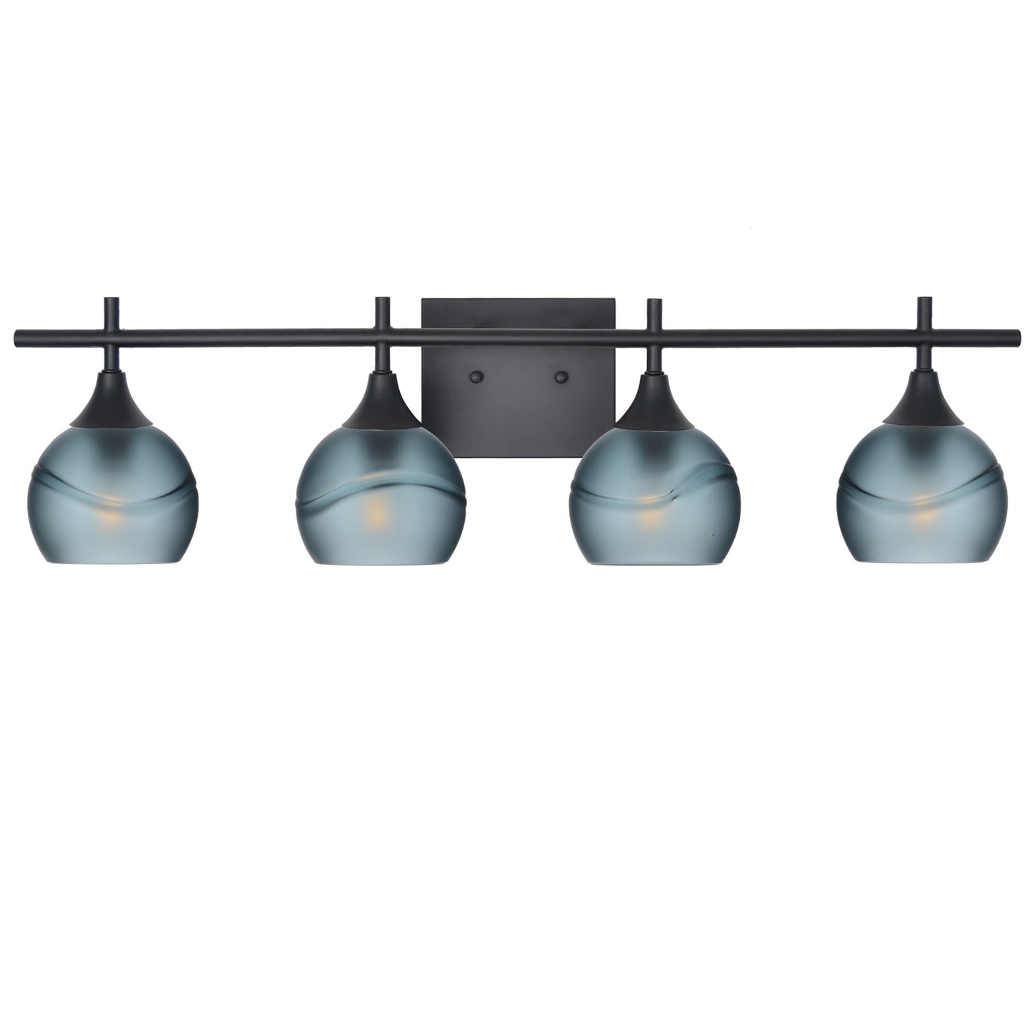 763 4-Light Vanity-Glass-Bicycle Glass Co-Glacial-Slate Gray-Matte Black-Bicycle Glass Co