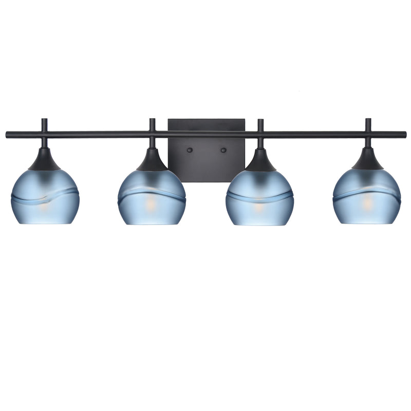 763 4-Light Vanity — Glacial / Steel Blue / Matte Black