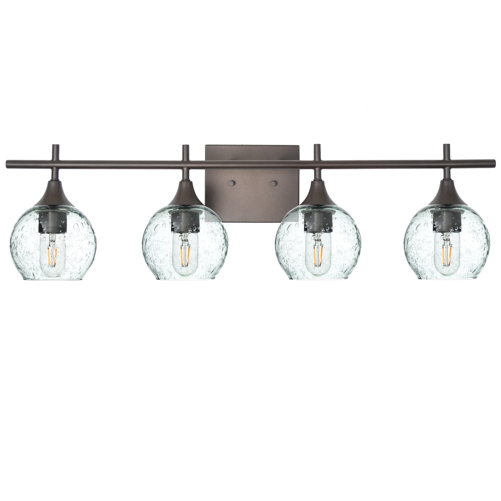 763 4-Light Vanity-Glass-Bicycle Glass Co-Lunar-Eco Clear-Antique Bronze-Bicycle Glass Co
