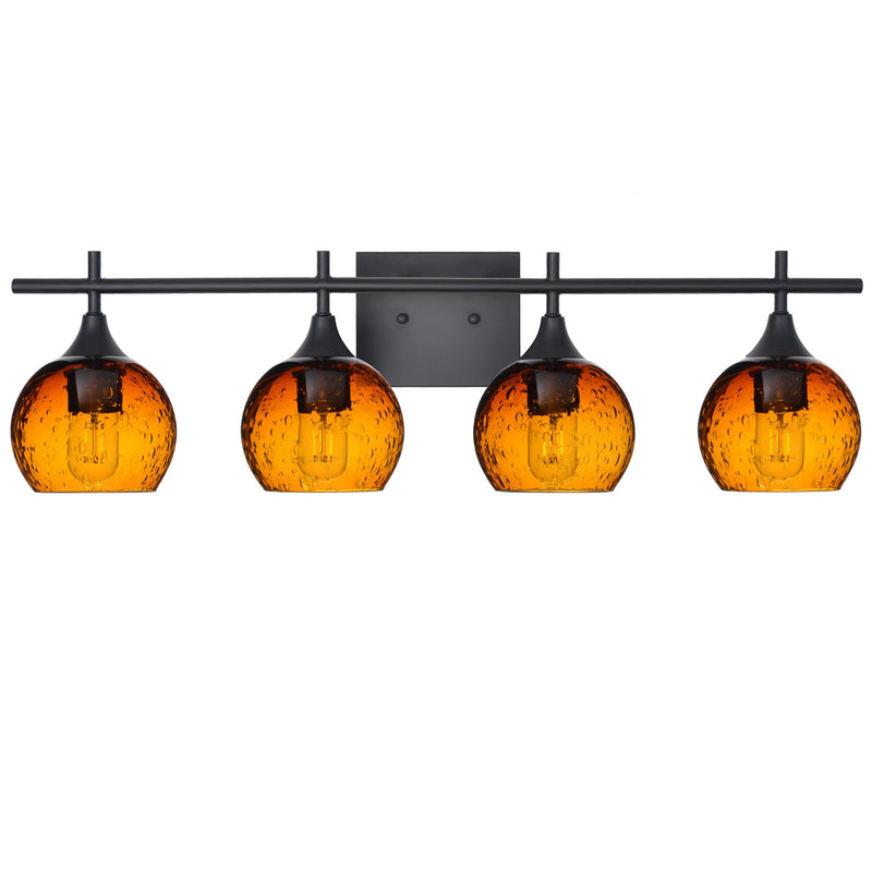 763 4-Light Vanity — Lunar / Golden Amber / Matte Black