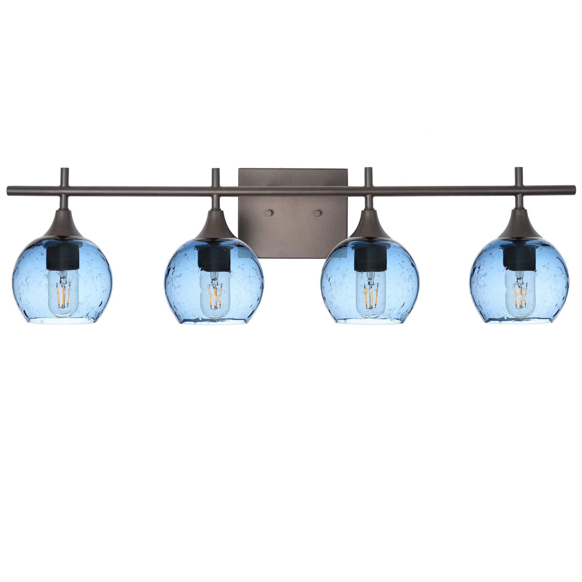 763 4-Light Vanity-Glass-Bicycle Glass Co-Lunar-Steel Blue-Antique Bronze-Bicycle Glass Co