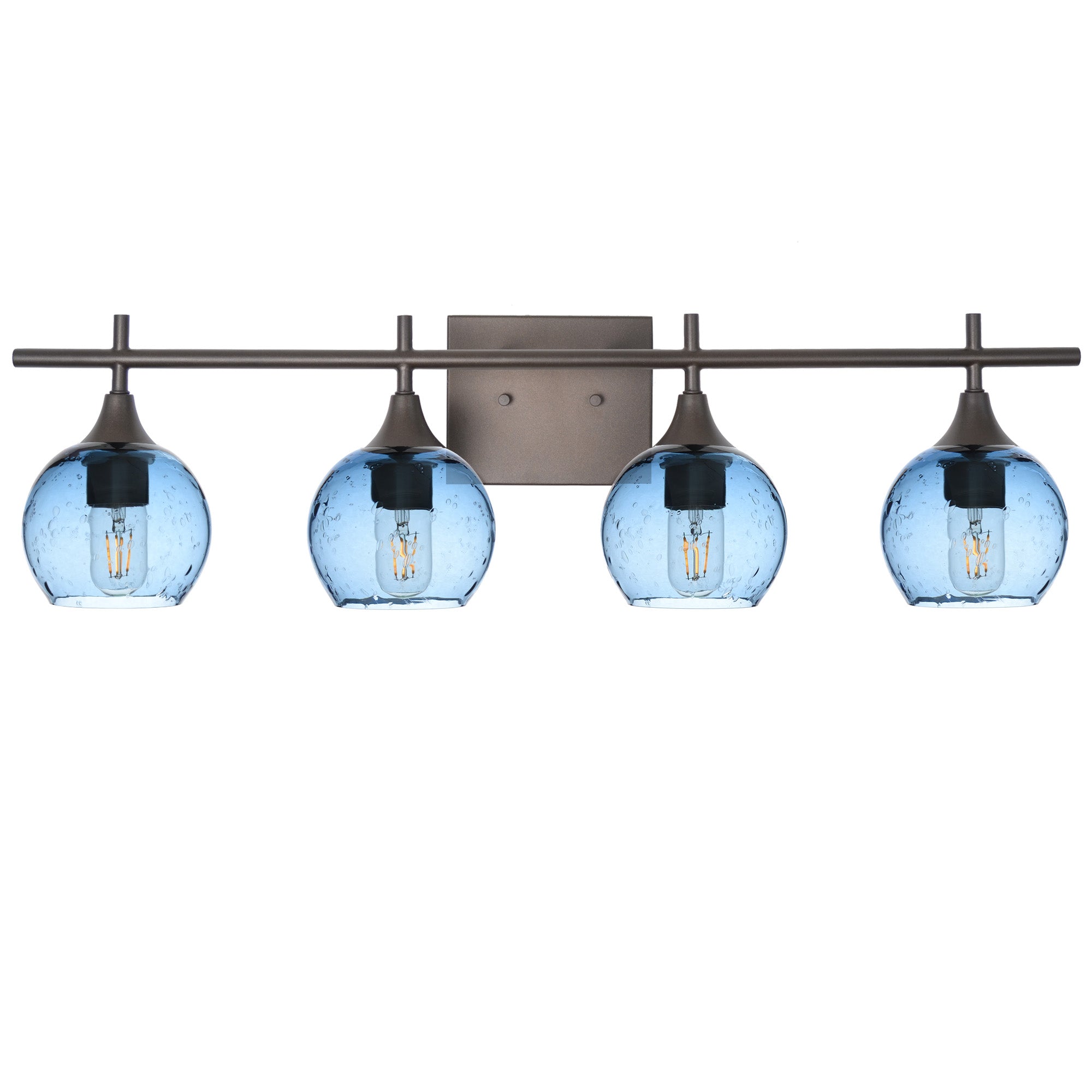 763 4-Light Vanity-Glass-Bicycle Glass Co-Lunar-Steel Blue-Antique Bronze-Bicycle Glass Co