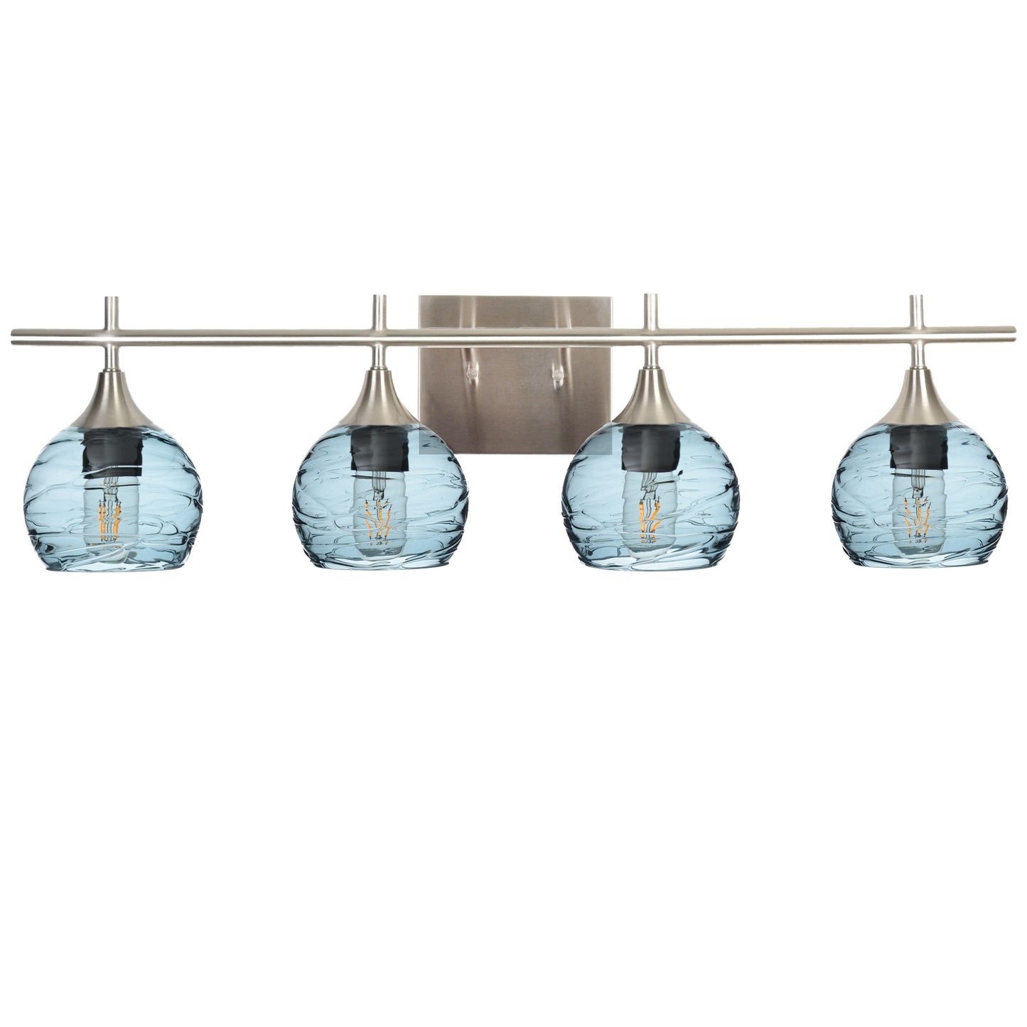 763 4-Light Vanity-Glass-Bicycle Glass Co-Spun-Slate Gray-Brushed Nickel-Bicycle Glass Co