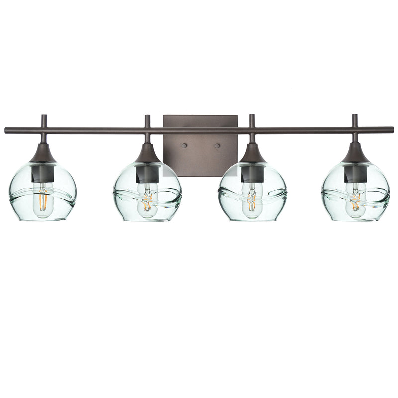763 4-Light Vanity – Swell / Eco Clear / Antique Bronze