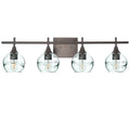 763 4-Light Vanity-Glass-Bicycle Glass Co-Swell-Eco Clear-Antique Bronze-Bicycle Glass Co