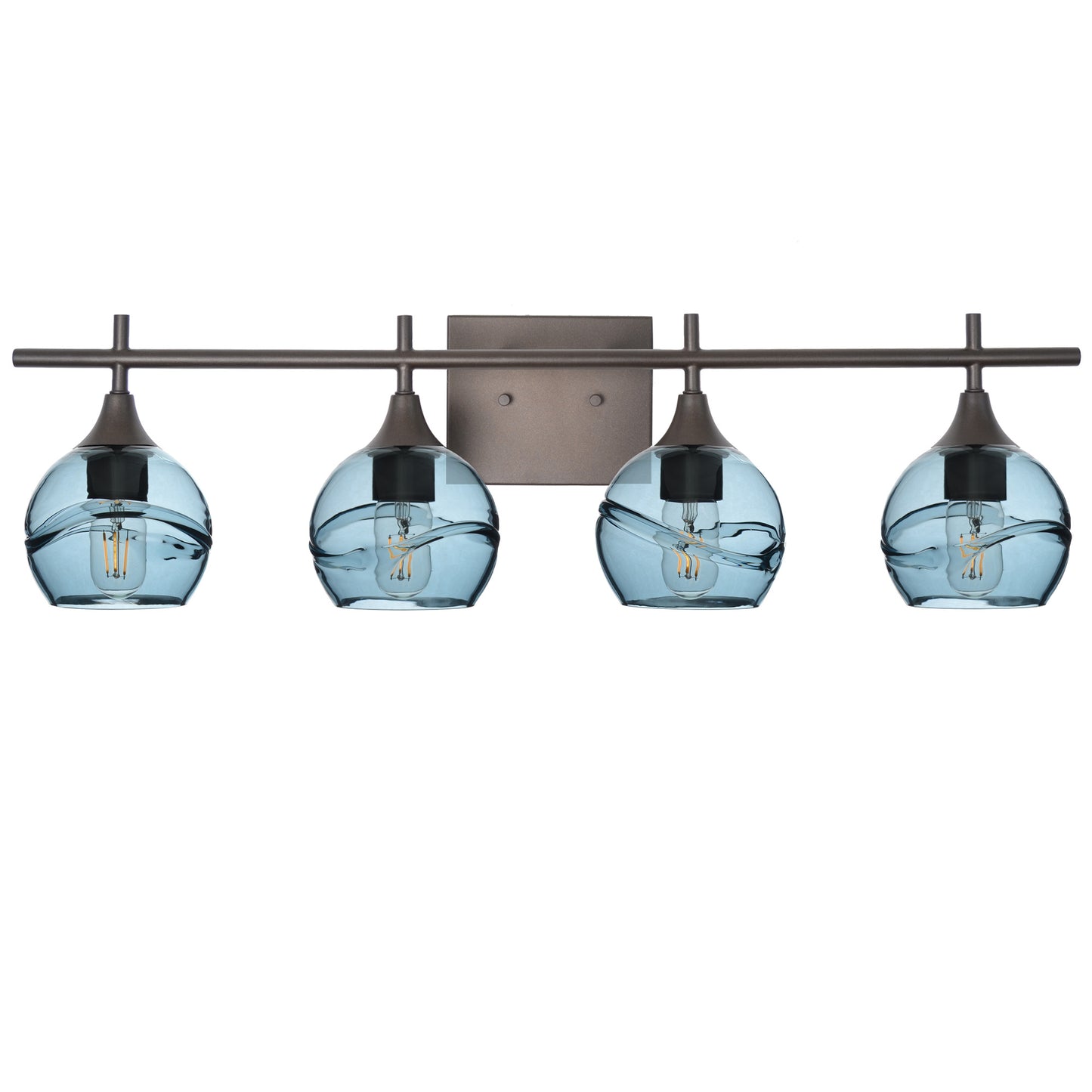 763 4-Light Vanity-Glass-Bicycle Glass Co-Swell-Slate Gray-Antique Bronze-Bicycle Glass Co
