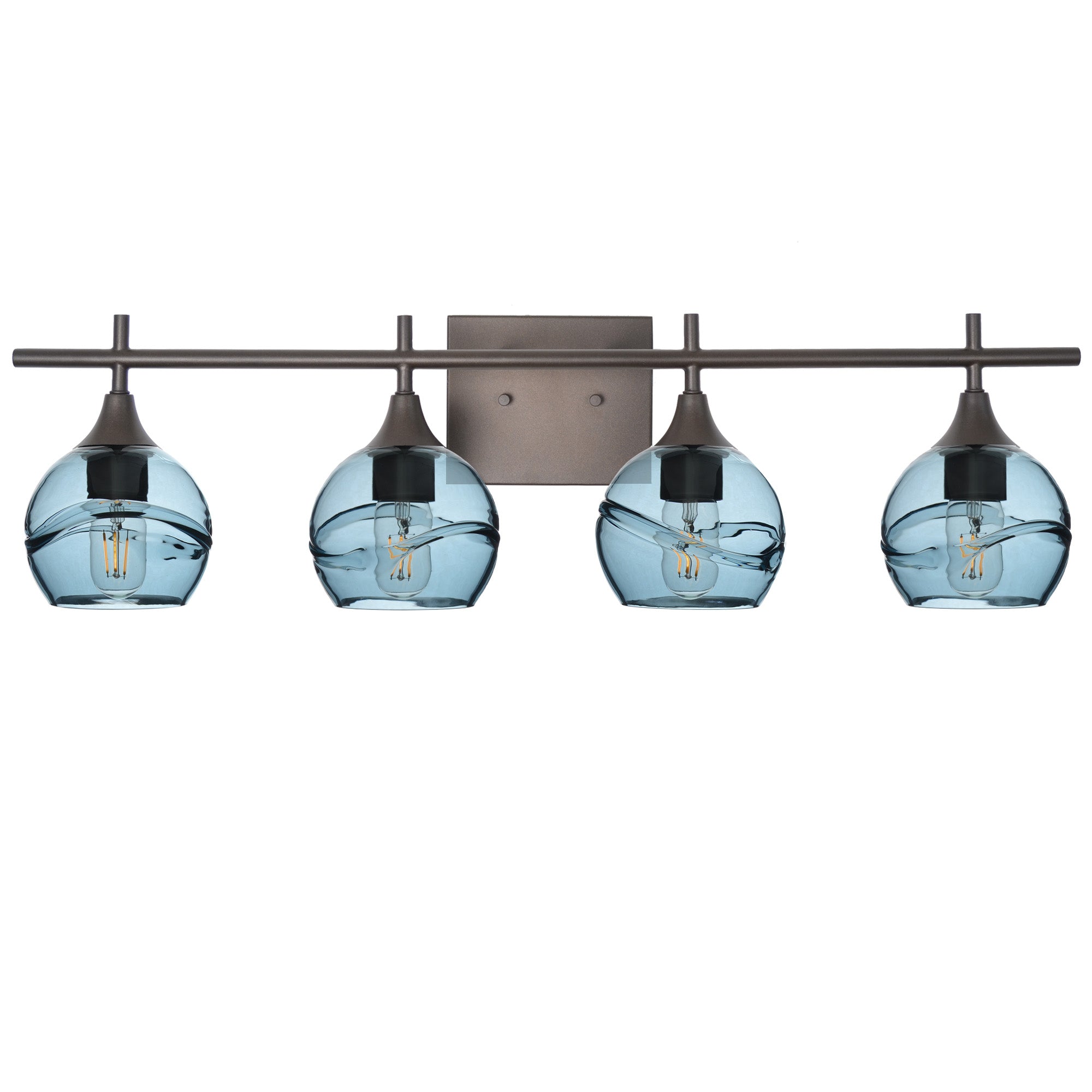 763 4-Light Vanity-Glass-Bicycle Glass Co-Swell-Slate Gray-Antique Bronze-Bicycle Glass Co