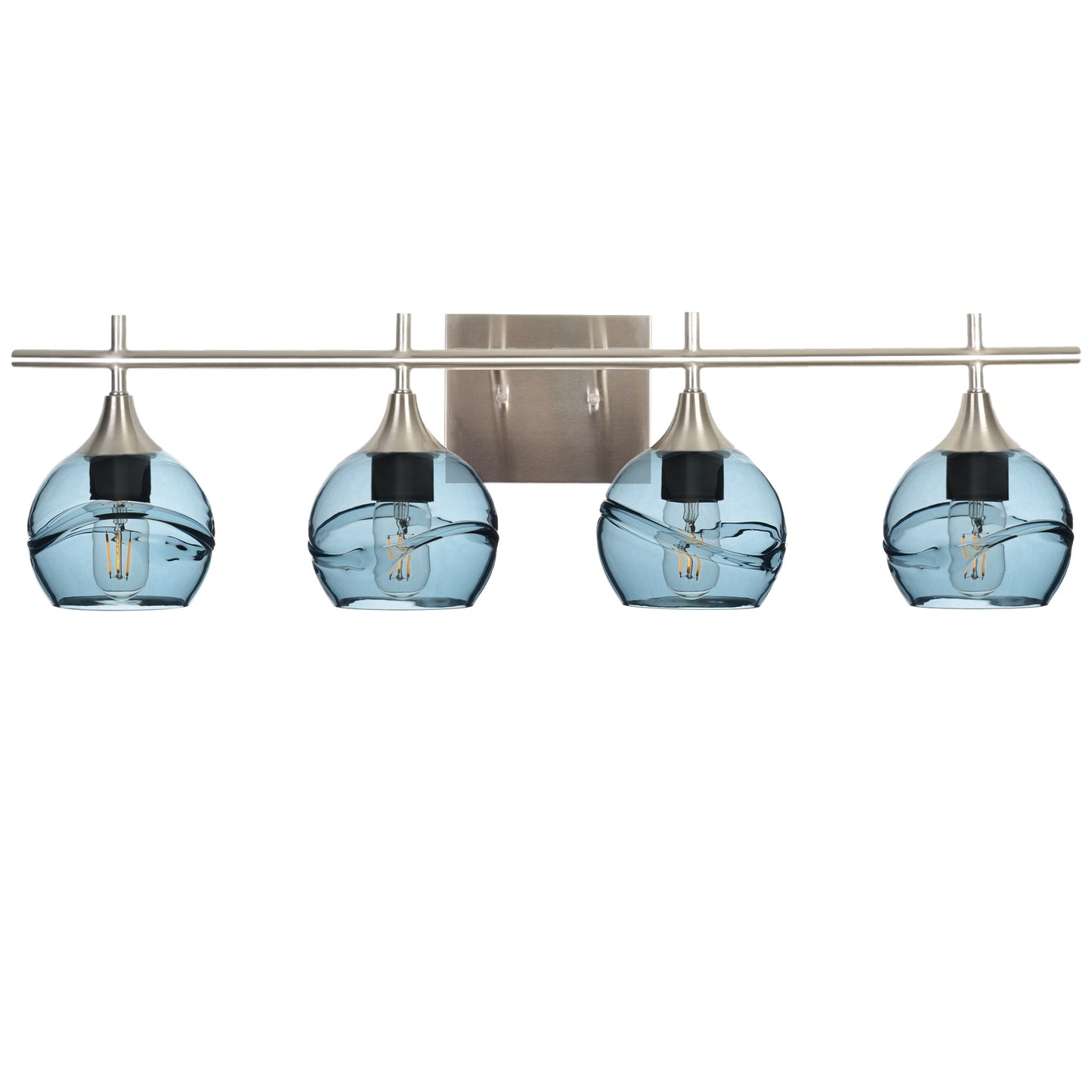 763 4-Light Vanity-Glass-Bicycle Glass Co-Swell-Slate Gray-Brushed Nickel-Bicycle Glass Co