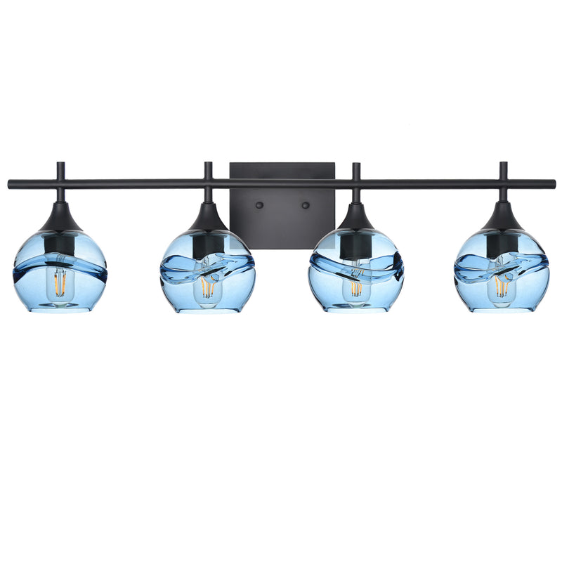 763 4-Light Vanity — Swell / Steel Blue / Matte Black