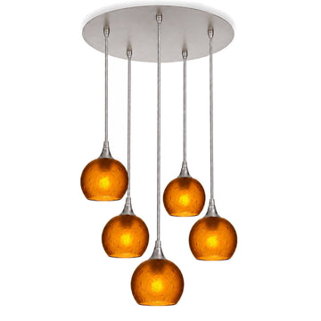 Brushed Nickel - 4ft Cord / Celestial / Golden Amber