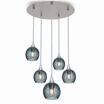 Brushed Nickel - 4ft Cord / Spun / Slate Gray