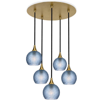 Polished Brass - 4ft Cord / Celestial / Steel Blue
