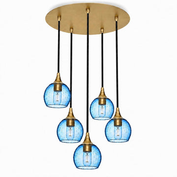 Polished Brass - 4ft Cord / Lunar / Steel Blue