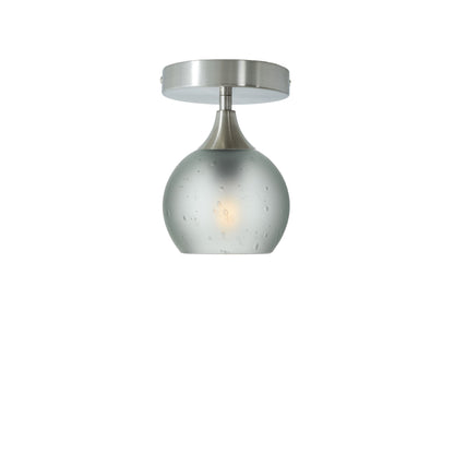 763 Celestial: Semi Flush Light-Glass-Bicycle Glass Co-Eco Clear-Brushed Nickel-Bicycle Glass Co