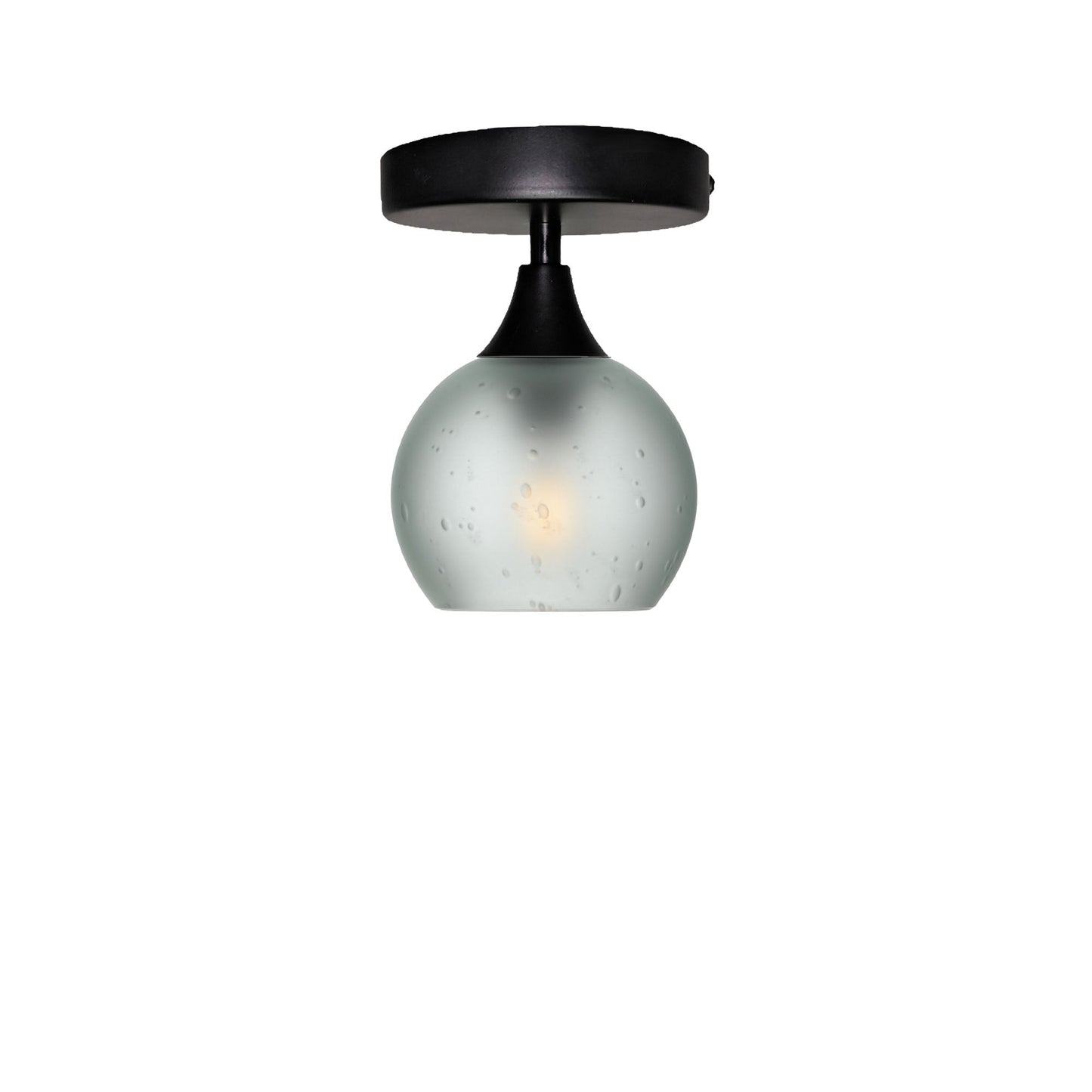 763 Celestial: Semi Flush Light-Glass-Bicycle Glass Co-Eco Clear-Matte Black-Bicycle Glass Co