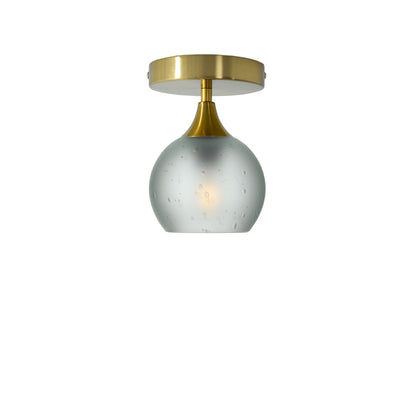 763 Celestial: Semi Flush Light-Glass-Bicycle Glass Co-Eco Clear-Polished Brass-Bicycle Glass Co