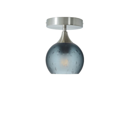 763 Celestial: Semi Flush Light-Glass-Bicycle Glass Co-Slate Gray-Brushed Nickel-Bicycle Glass Co