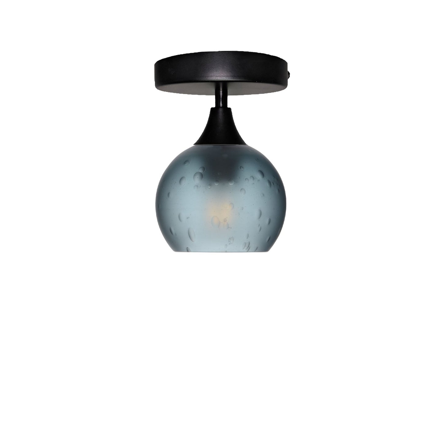 763 Celestial: Semi Flush Light-Glass-Bicycle Glass Co-Slate Gray-Matte Black-Bicycle Glass Co