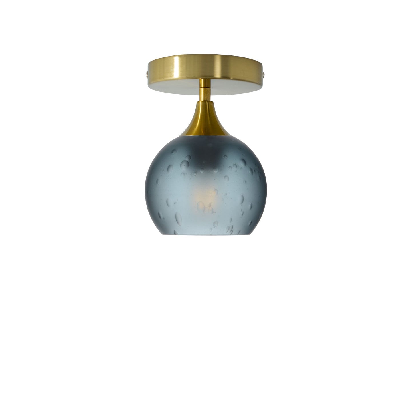 763 Celestial: Semi Flush Light-Glass-Bicycle Glass Co-Slate Gray-Polished Brass-Bicycle Glass Co