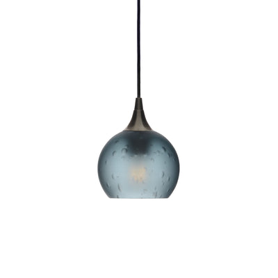 763 Celestial: Single Pendant Light-Glass-Bicycle Glass Co - Hotshop-Slate Gray-Antique Bronze-Bicycle Glass Co