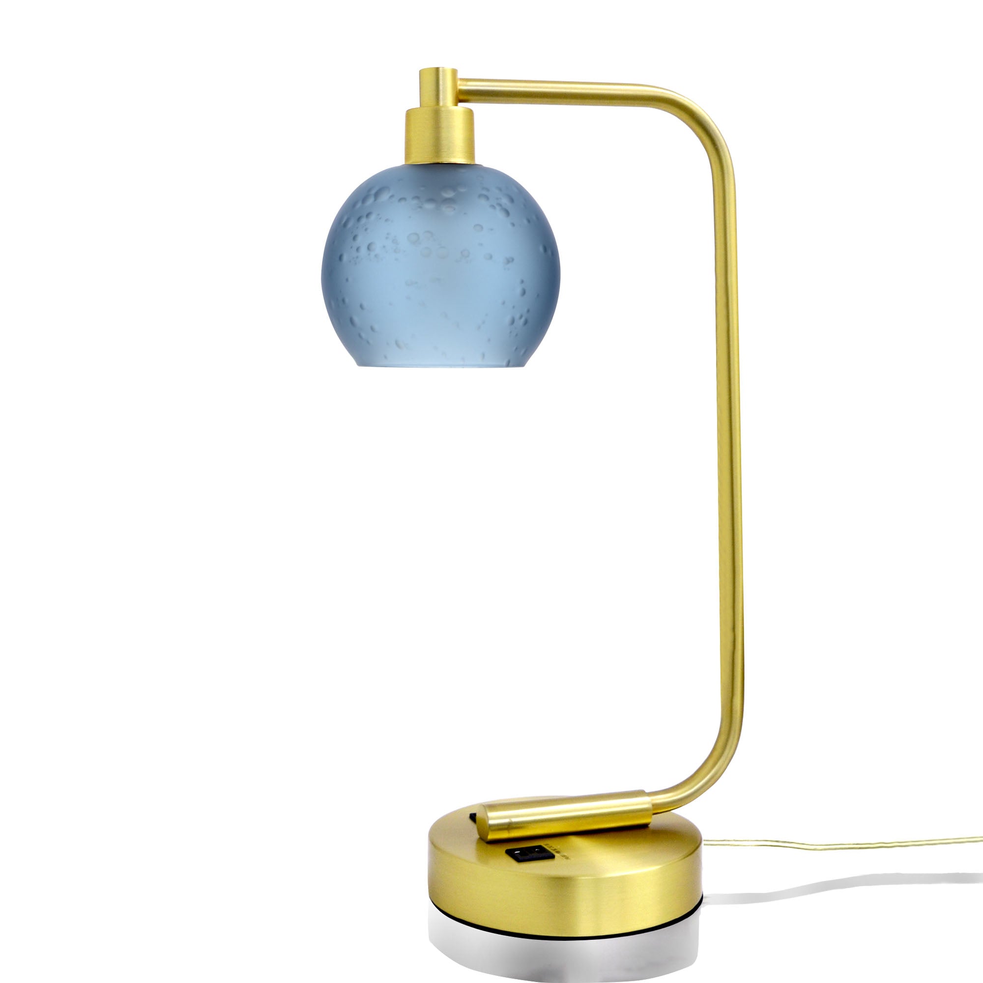763 Celestial: Table Lamp-Glass-Bicycle Glass Co - Hotshop-Steel Blue-Brushed Nickel-Bicycle Glass Co