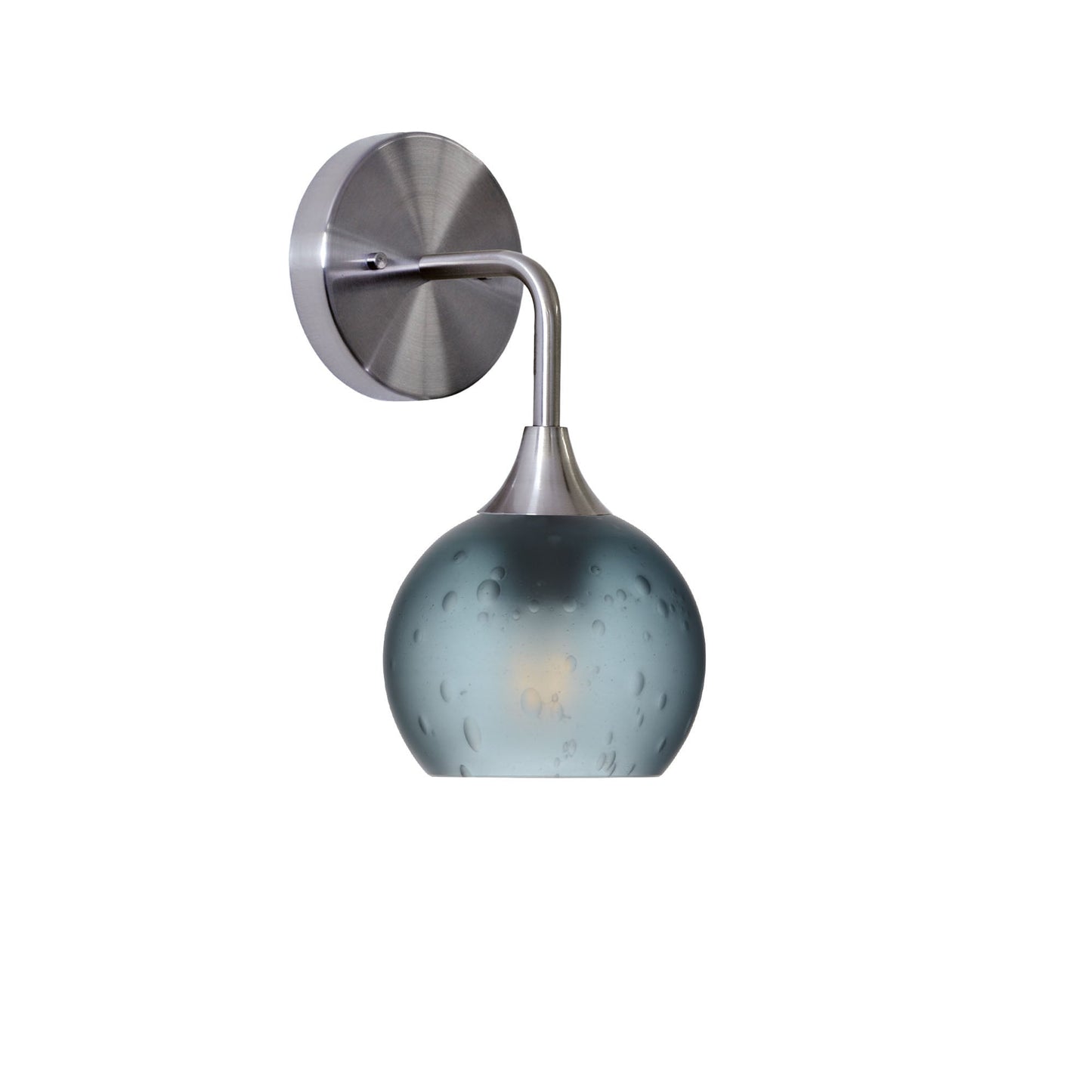 763 Celestial: Wall Sconce-Glass-Bicycle Glass Co - Hotshop-Slate Gray-Brushed Nickel-Bicycle Glass Co