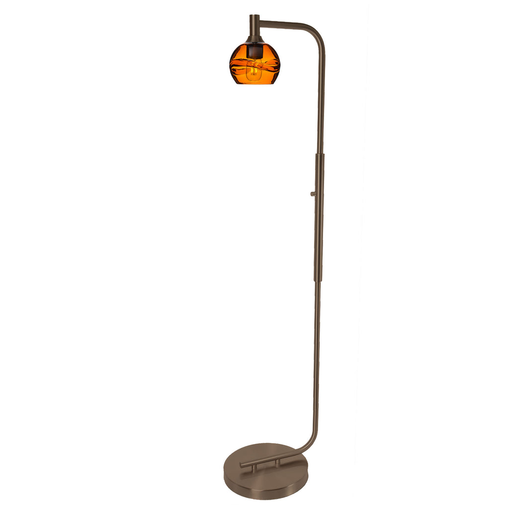 763 Floor Lamp-Glass-Bicycle Glass Co - Hardware-Lunar-Steel Blue-Brushed Nickel-Bicycle Glass Co