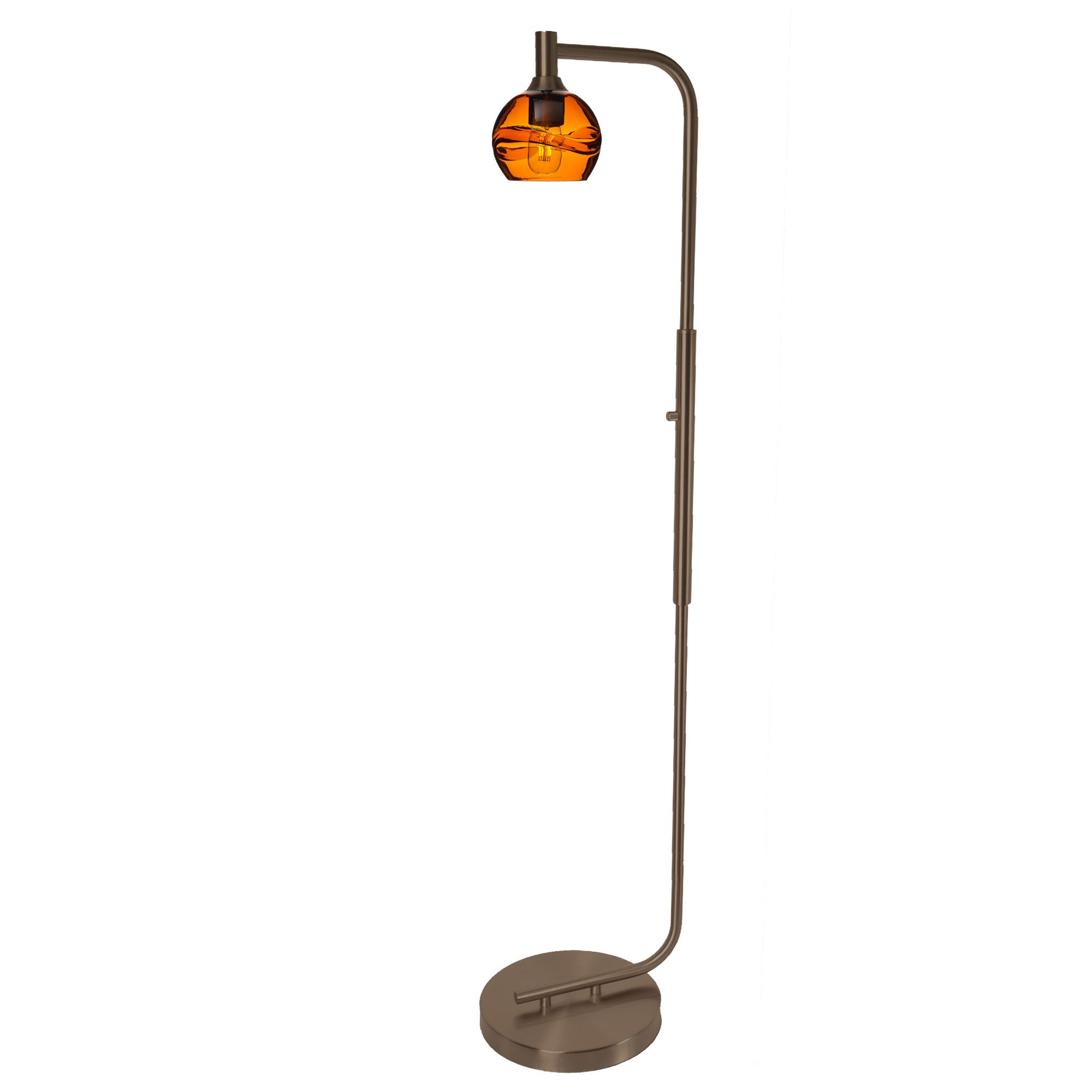 763 Floor Lamp-Glass-Bicycle Glass Co - Hardware-Lunar-Steel Blue-Brushed Nickel-Bicycle Glass Co