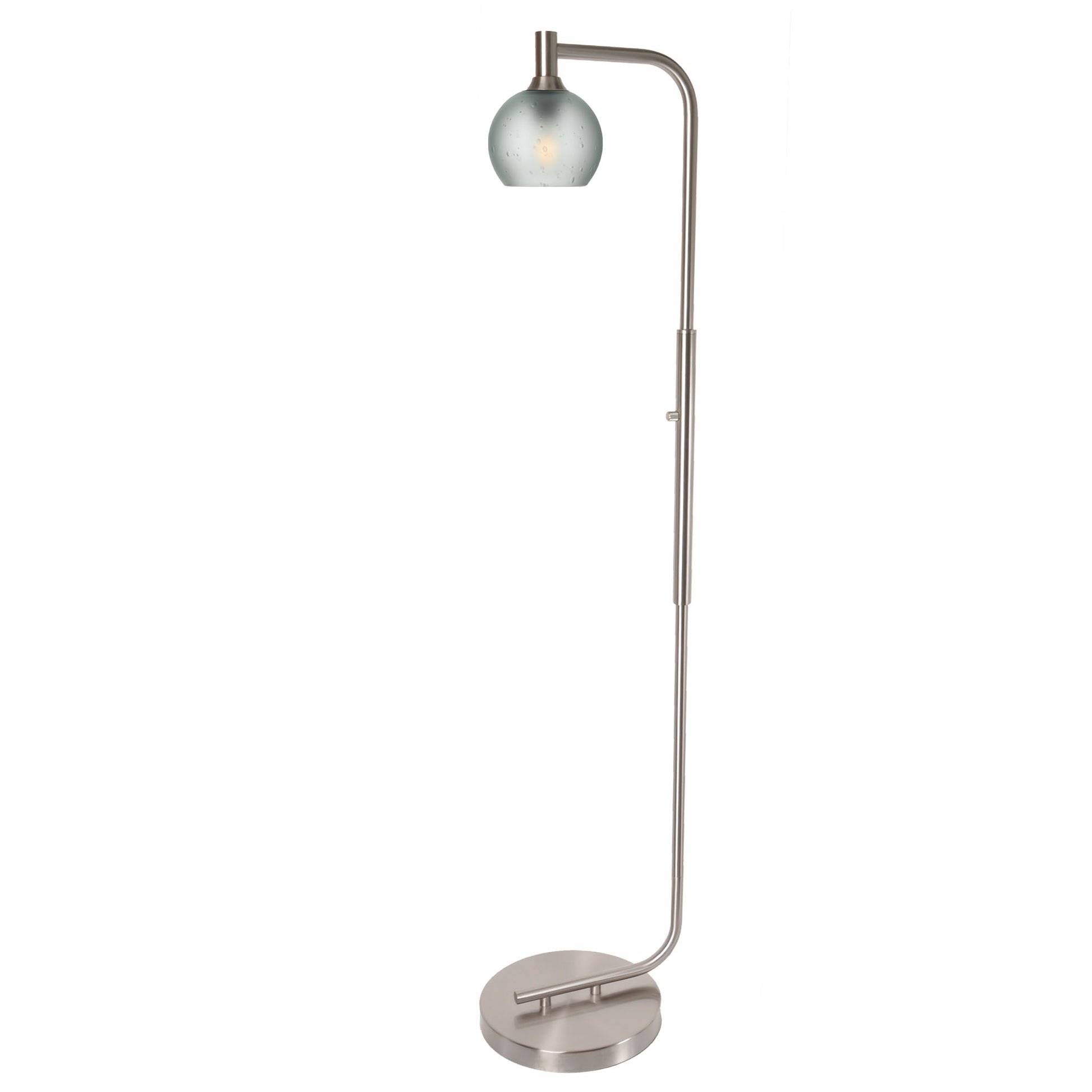 763 Floor Lamp-Glass-Bicycle Glass Co - Hardware-Lunar-Steel Blue-Brushed Nickel-Bicycle Glass Co